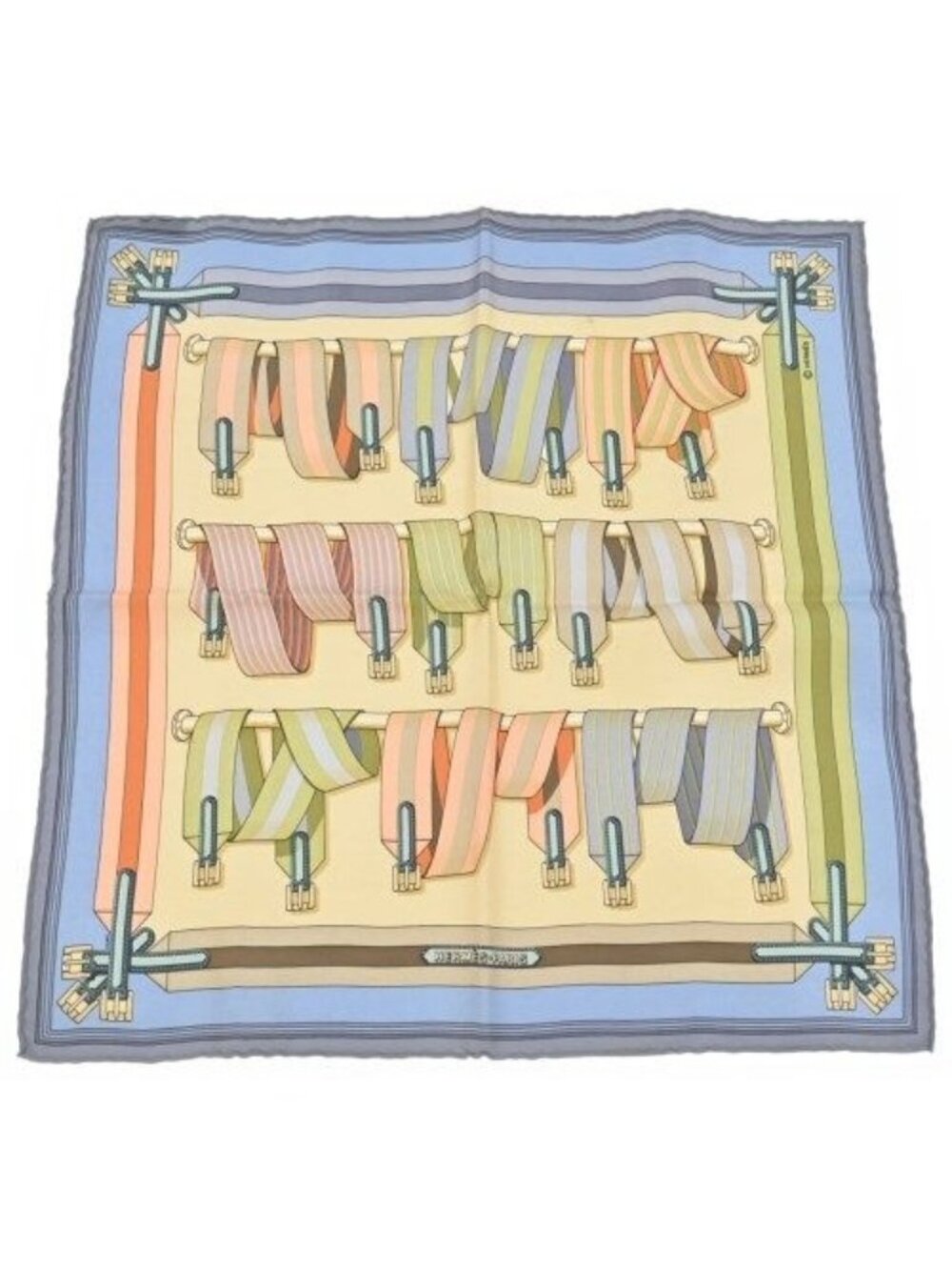Hermes Bandana Scarf Blue